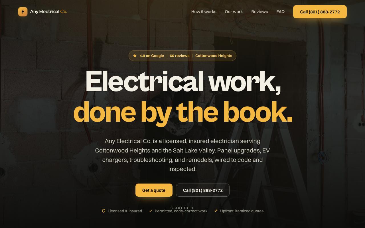 Any Electrical Co. website design