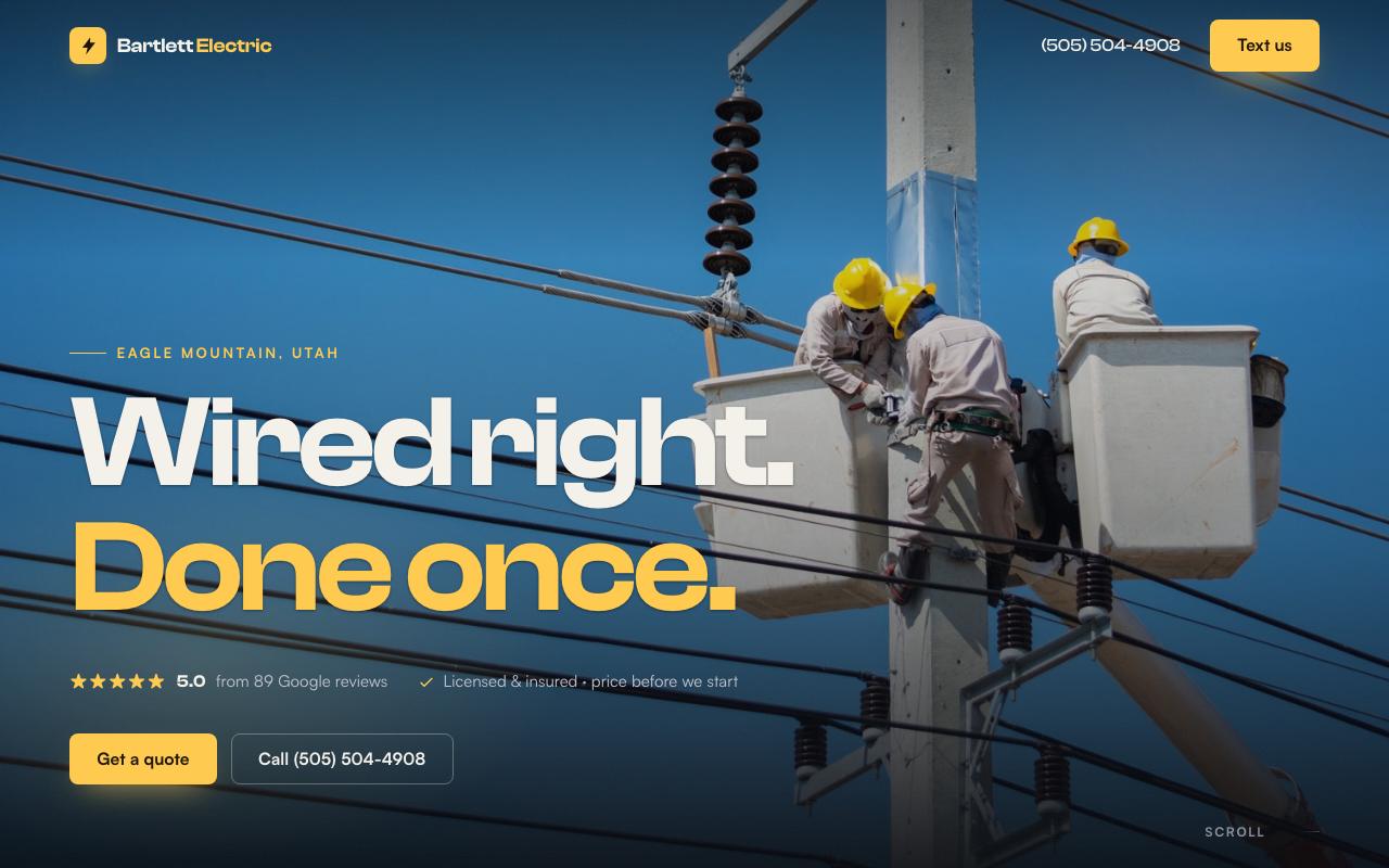 Bartlett Electric website design