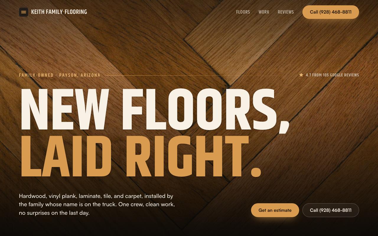 Keith Family Flooring website design