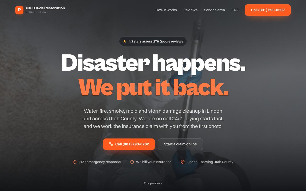 Paul Davis Restoration of Utah - Lindon Office website design